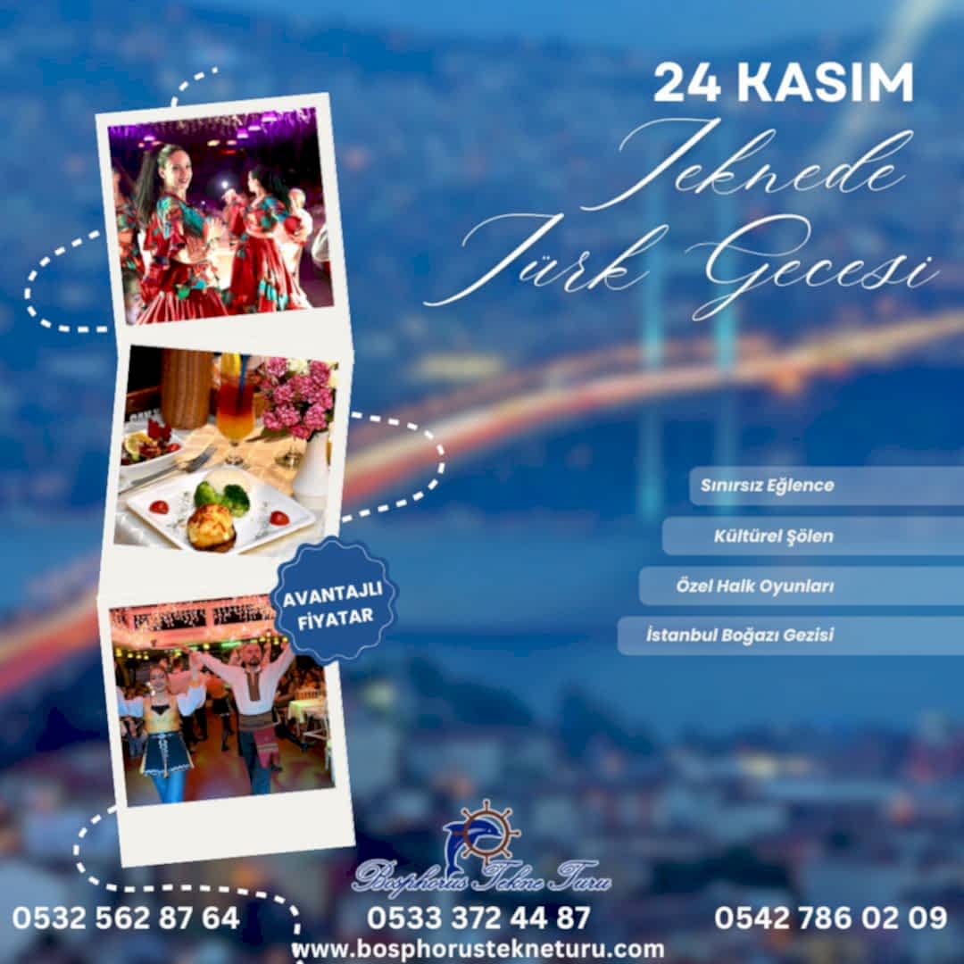 24 Kasım Öğretmenler Günü Teknede Türk Gecesi