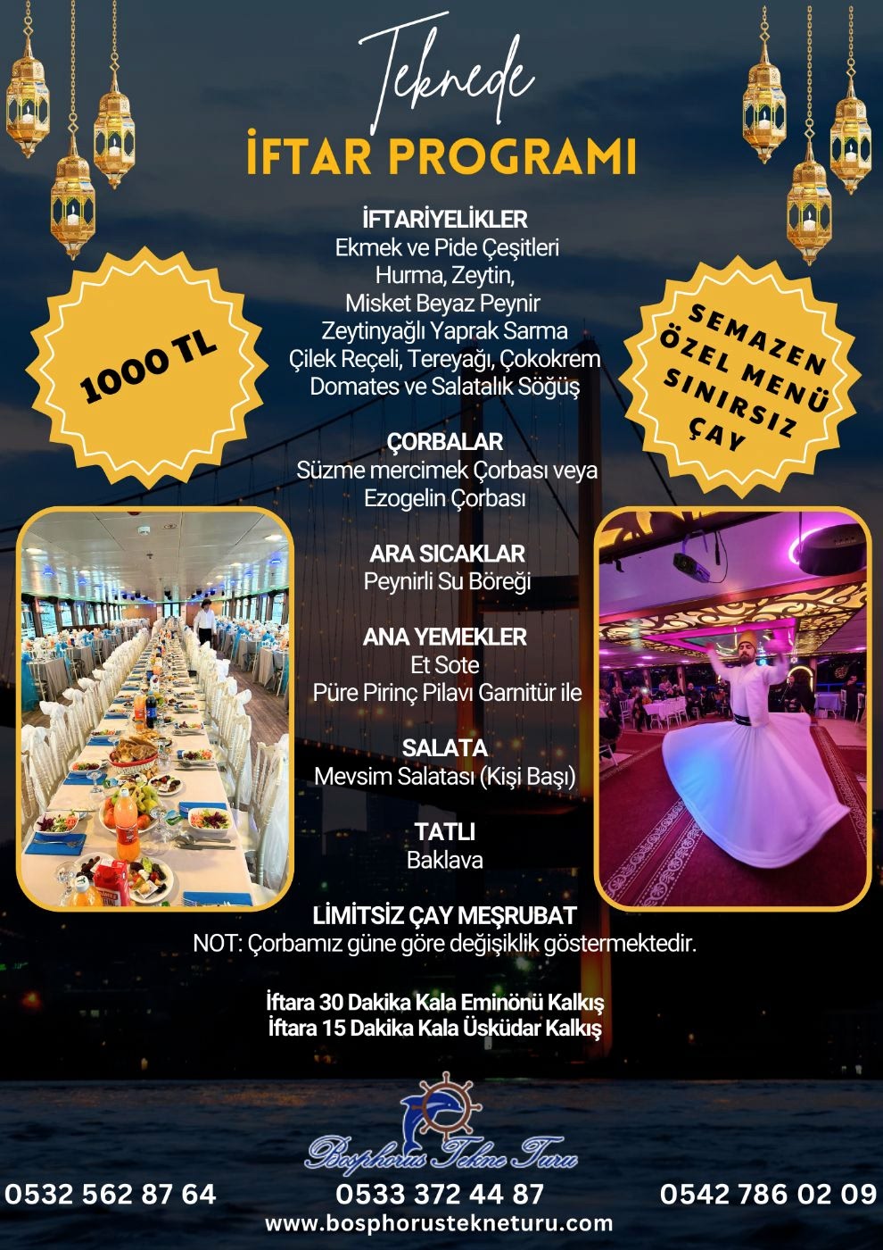 Teknede İftar Programı ile Boğaz’da Unutulmaz Ramazan Akşamları